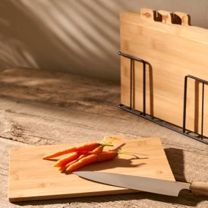 Bella Maison Curvi Bambu 4'lü Kesme Tahtası Seti Naturel (28X20X7 Cm)