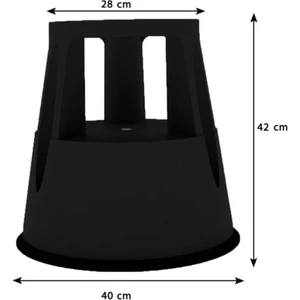 Basamaklı Kaymaz Tabure Siyah