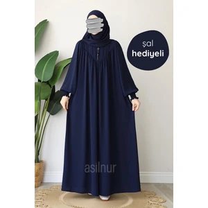 Elif Ferace Şal Hediyeli Takım Lacivert