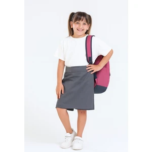 Kız Çocuk Beli Ipli Okul Kaşkorse Şort Etek G2025-1