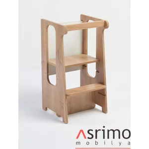 Ahşap Öğrenme Kulesi - Ceviz, Beyaz