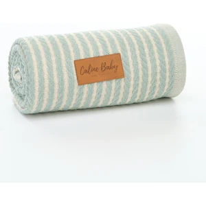 Caline Baby Premium %100 Pamuk Saç Örgü Bebek Pikesi| 115x90 cm| Yeşil