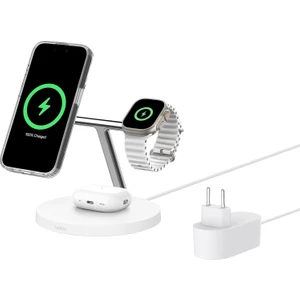 Boostcharge Pro 3'ü 1 Arada, Qi2 Magsafe Kablosuz Şarj Istasyonu, Beyaz