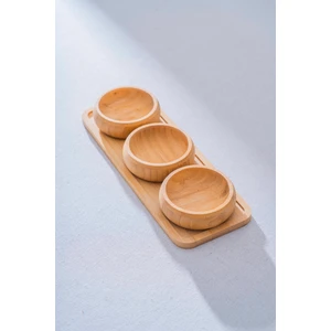 Bambu Tepsili 3 Lü Sunum Kase Seti