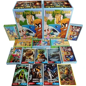 Emrah Gültekin TungTungSahur Yeni Nesil Oyun Kağıtları  24 Mini Kutu Karakter Kartı | 144 Kart + 24 Sticker + Mini Şeker Hediyeli Özel Set