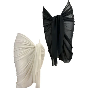 Esnek Likralı 2'li Uzun Tül Pareo 150X95 cm