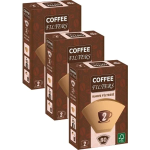 Caffeo Filters No2 80 Adet Kahve Filtre Kağıdı x 3 Adet