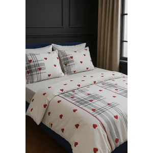 Lüks Dayanıklı Yumuşak Pamuklu Çift Kişilik Nevresim Takımı Seti + Lastikli Çarşaf +2 Yastık Kılıflı