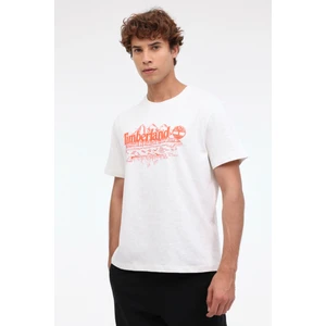 Short Sleeve Graphic Slub Beyaz Erkek Kısa Kol T-Shirt