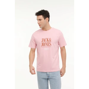 Jack & Jones JORLUCCA TEE SS CREW NECK Pembe Erkek Kısa Kol T-Shirt