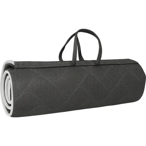 Beyaz Fitilli Koyu Antrasit Gri Taşınabilir Katlanır Yatak Karavan Kamp Yatağı Anne Yanı Yer Yatağı