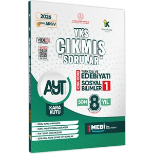 Karakutu Yayınları 2026 YKS-AYT Türk Dili ve Edebiyatı-Sosyal Bilimler1 ÖSYM Çıkmış Sorular Çözümlü Konu Konu Son 8 Yıl