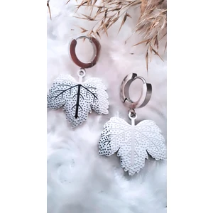 Kadın Çınar Yaprağı Figürlü Çelik Küpe