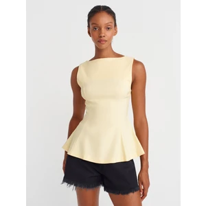 50281 Peplum Top-Açık Sarı