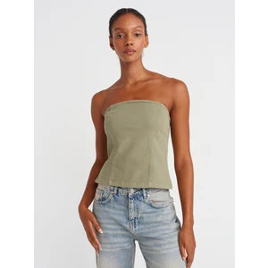 50880 Straplez Peplum Top-Çağla