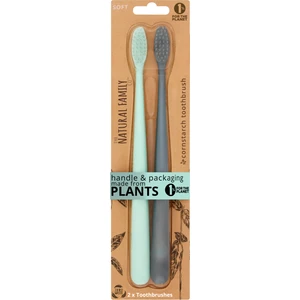 The Natural Family Co. Twin Paket Diş Fırçası 2'li (Mint&grey)