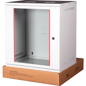 LANDE - 12U 19" Cam Kapaklı Duvar Tipi Rack Kabinet – Genişlik: 544 mm | Derinlik: 400 mm – Açık Gri (Demonte)