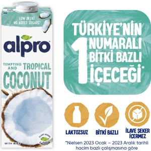Hindistan Cevizi Sütü 1 L Vegan Laktozsuz Bitkisel Bazlı