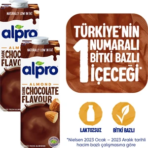 Bitter Çikolata Badem Sütü 2x1 L Vegan Laktozsuz Bitkisel Bazlı