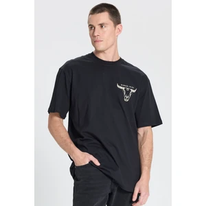 Loose Fit T-shirt Siyah Erkek Kısa Kol T-Shirt