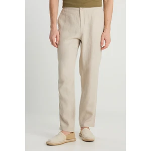 Keten Chino Pantolon Bej Erkek Pantolon