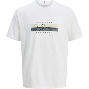 Jack & Jones JORFREDERIKSBERG BOX SCRI Beyaz Erkek Kısa Kol T-Shirt