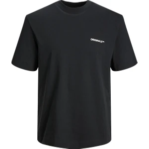 Jack & Jones JORPAISLEY BACK TEE SS CR Siyah Erkek Kısa Kol T-Shirt