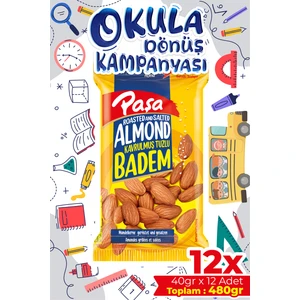 Kuruyemiş Kavrulmuş Badem İçi 40 gr X 12 Adet (480 gr)
