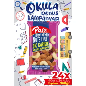 Paşa Kuruyemiş Çiğ Karışık Naturel Kuruyemiş 40 gr x 24 Adet (Toplam 960 Gr)