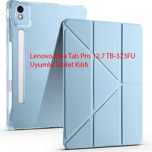 Yesnıce Lenovo Idea Tab Pro 12.7 TB-373FU Uyumlu Kalemlikli Standlı Uyku Modlu Katlanabilir Tablet Kılıfı