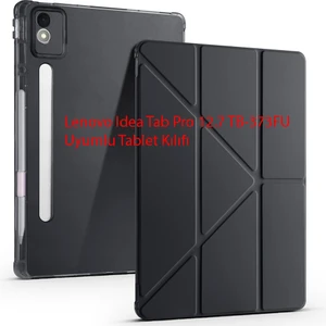 Yesnıce Lenovo Idea Tab Pro 12.7 TB-373FU Uyumlu Kalemlikli Standlı Uyku Modlu Katlanabilir Tablet Kılıfı
