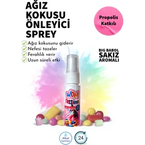 Ağız Spreyi, Ağız Kokusu Önleyici Sprey, Propolis Katkılı, 20ML, Alkolsüz,big Babol(Sakız)