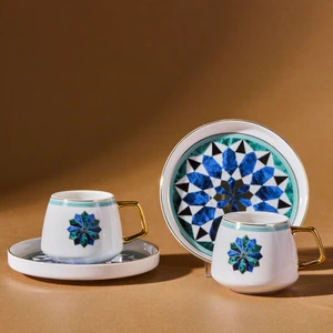 Roman New Bone Kahve Fincan Takımı 2 Kişilik 90 ml Şık Tasarım 4 Parça