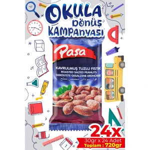 Paşa Kuruyemiş Kavrulmuş Tuzlu Fıstık 30 gr x 24 Adet (720 gr)