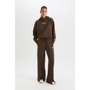 DeFactoFit Kalın Sporcu Eşofman Altı Wide Leg Geniş Paça Cepli Standart Boy D4989AX24AU