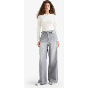 Wide Leg Yüksek Bel Uzun Jean Yıkamalı Pantolon E9116AX25AU