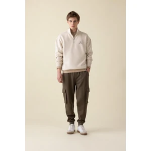 Regular Fit Jogger Eşofman Altı Kargo Cepli Basic Düz Beli Bağcıklı Lastikli Paça Y5533AZ24AU