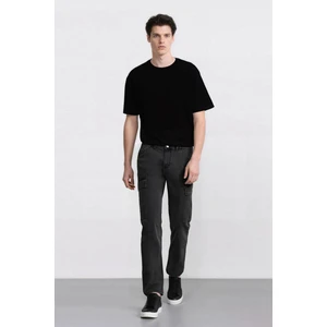 %100 Pamuk Relax Fit Rahat Kesim Düz Paça Kargo Cepli Jean Pantolon F2372AX25SP