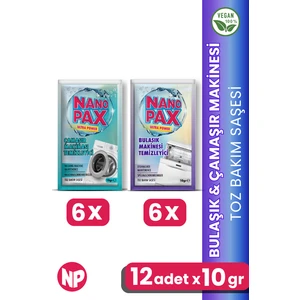 Çamaşır & Bulaşık Makinesi Temizleyici Toz Bakım Saşesi (6 x 6 Adet 10GR)