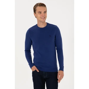 U.S. Polo Assn. Erkek Slim Fit Bisiklet Yaka İndigo Basic Kazak 50313713-VR028