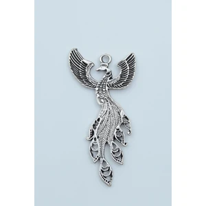 Bu Farklı Zümrüdü Anka Kuşu Kolye Ucu - Antik Gümüş Kaplama - Kod:12