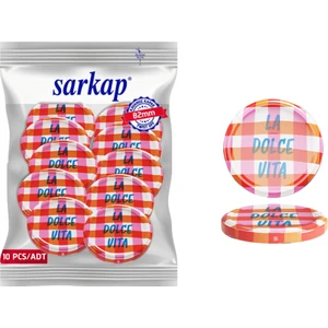 Hijyenik Paketli 10 Adet Kavanoz Kapağı Dolce Vita Desenler 82 mm - La Dolce Vita Ekose