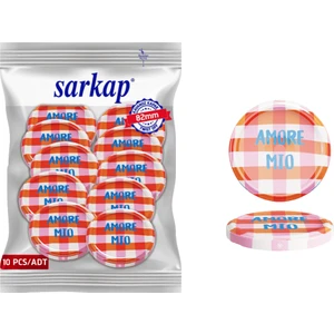 Hijyenik Paketli 10 Adet Kavanoz Kapağı Dolce Vita Desenler 82 mm - Amore Mio Pembe