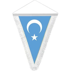 Doğu Türkistan Gök Bayrak Üçgen Flama Bayrak