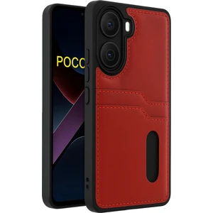 Xiaomi Poco X7 Pro Kılıf Kartlıklı Slots Pu Deri Sara Kapak
