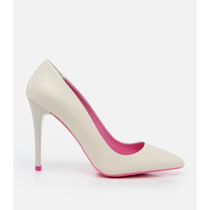 Kadın Deri Ekru Stiletto