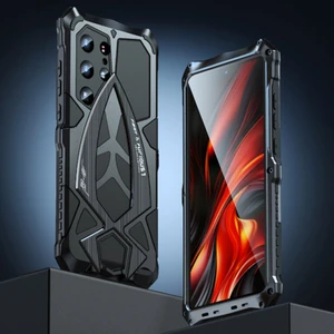 Luphıe Samsung Galaxy S24 Ultra Kılıf Spor Araba Tasarımı Darbeye Dayanıklı Metal + Tpu Telefon Kapağı Ekran Koruyucu Ile-Siyah (Yurt Dışından)