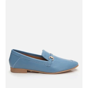 Kadın Deri Mavi Loafer
