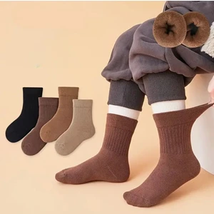Unisex Çocuk Termal Kışlık Havlu Çorap 4'çift