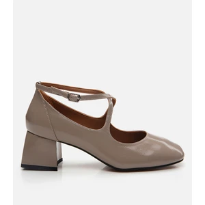 01AYH291050A450 MARY Jane  Deri Vizon Kadın Kalın Topuk